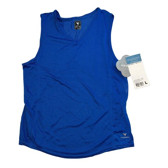 Insport Womens L Blue Xodus Tigress V-Neck Sleeveless Tank Top F559 NWT‎ - Picture 1 of 7
